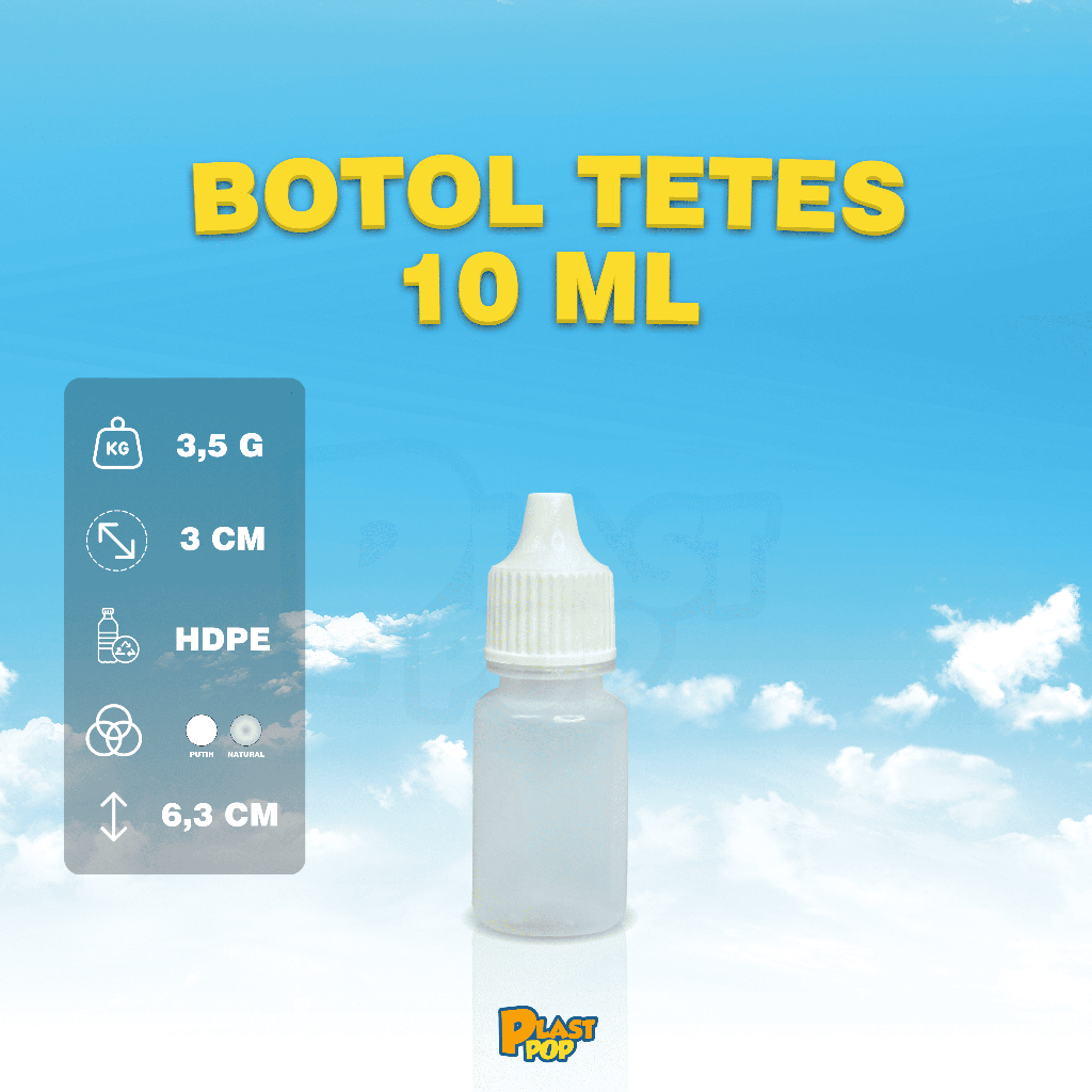BOTOL TETES 10 ml obat tetes , tinta , vitamin LDPE