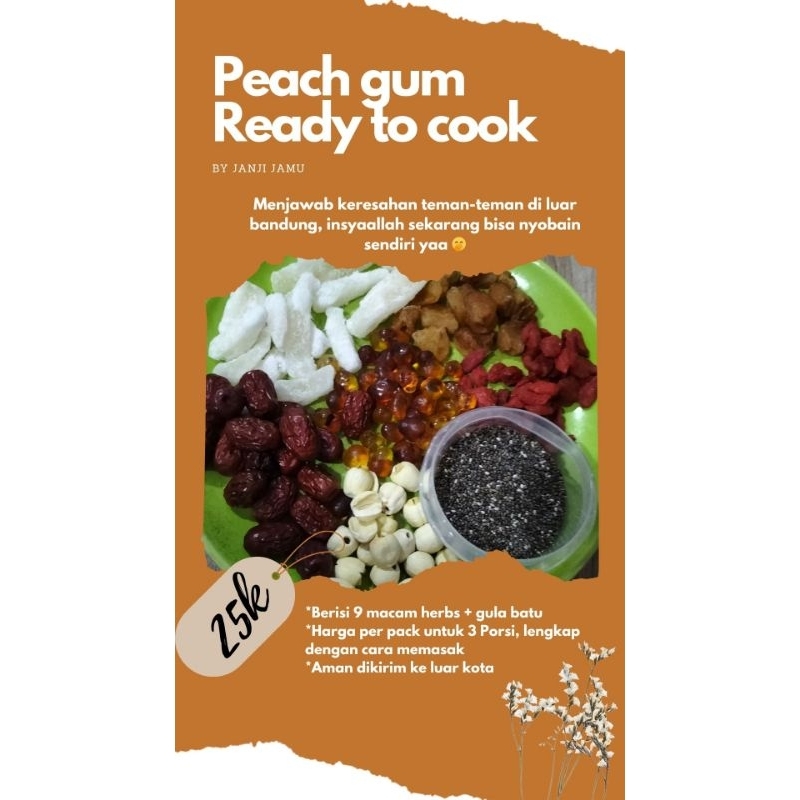 

peach gum collagen dessert 10 bahan kumplit