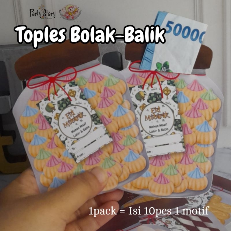 

1pack isi 10pcs 1motif Amplop Toples Bolak-Balik