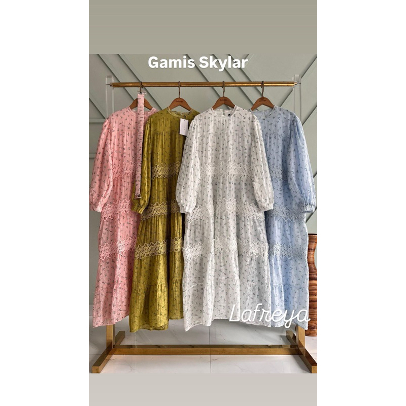GAMIS SKYLAR LFY Lafreya PREMIUM ORI BKK Gamis Wanita Mewah IMPORT