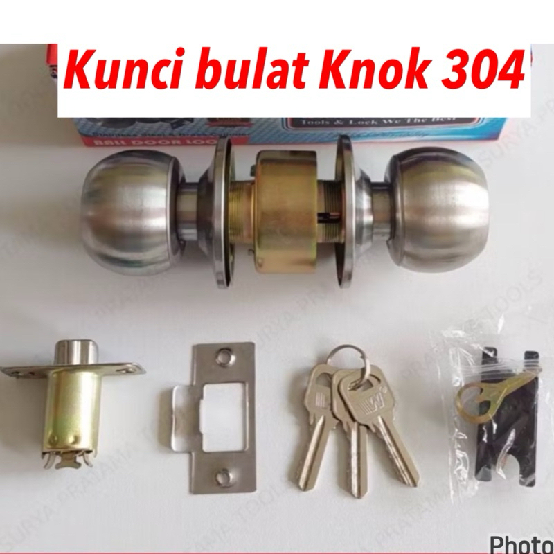 Habisin Stok Kunci bulat sus 304/ kunci pintu kamar mandi pvc/ kunci kamar mandi stainless/ kunci pi