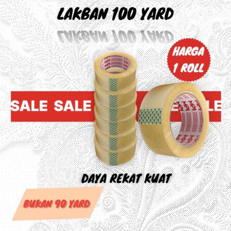 Lakban Bening 1 Roll 100 Yard