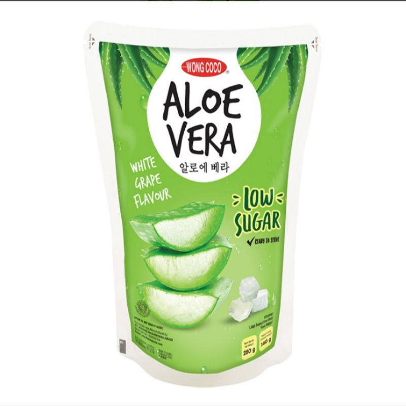 

Wong Coco Aloe Vera Minuman Lidah Buaya Rasa Anggur Low Sugar Pouch 280 g