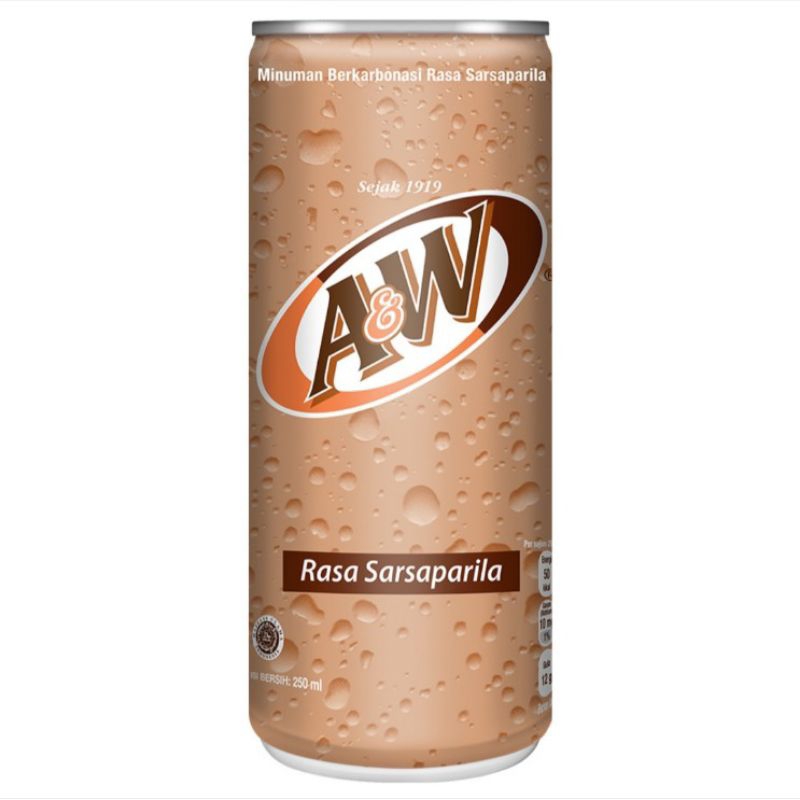 

A&W Minuman Soda Rasa Sarsaparila Kaleng 250 ml