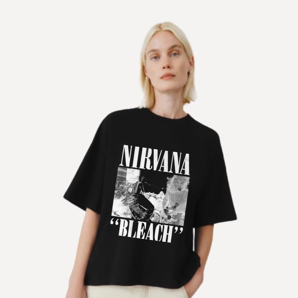Kaos Oversize Nirvana Bleach Bahan Cotton Combed 24s Tshirt Nirvana Bleach Premium Oversize