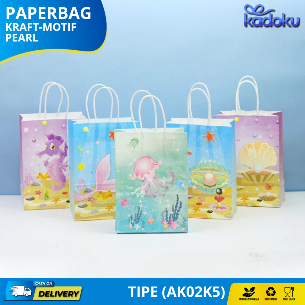 

Paper Bag Kraft / Paper bag Ultah / Tas Kado Ultah / Goodiebag Ultah / Paper Bag Motif I AK02K5