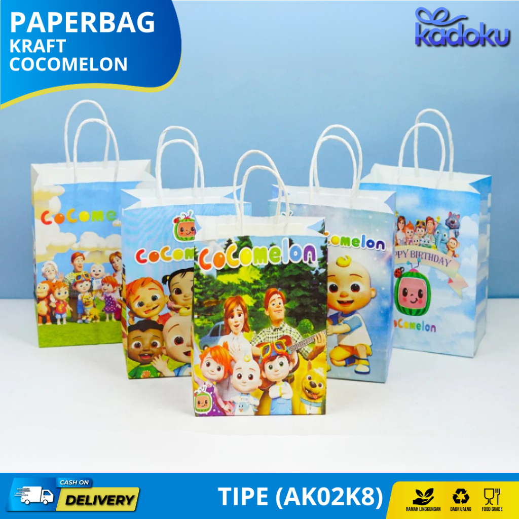 

Paper Bag Kraft / Paper bag Ultah / Paper Bag Kartun / Tas Kado Ultah / Goodiebag Ultah / Paper Bag Motif I AK02K8