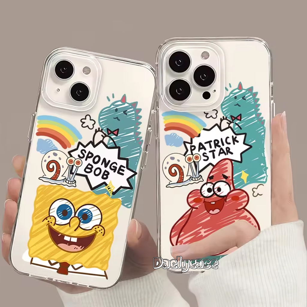 Daelycase Motif Spongebob And Patrick For Iphone 11 12 13 14 15 Pro Max Softcase Iphone 6 7 8 Plus C