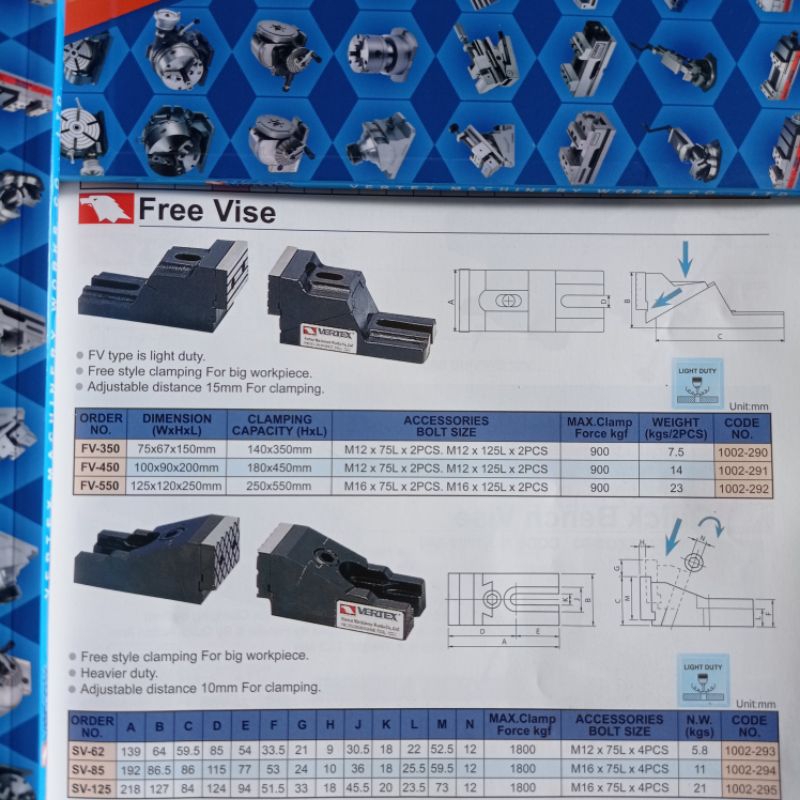 Vertex free vise sv-62