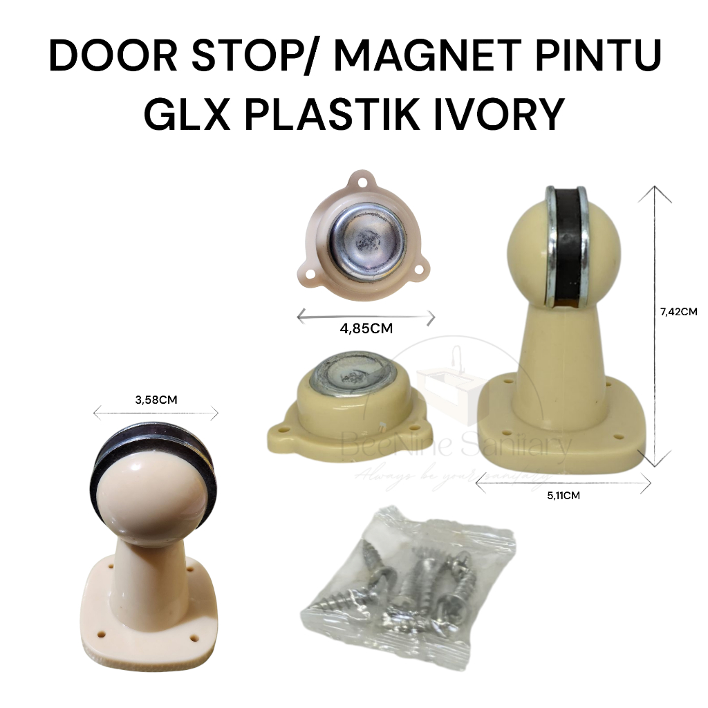 GLX Doorstop Plastik Ivory GLX/ Magnet pintu warna putih/ Door Stop Pvc/ Penahan Pintu Magnet/ Doors