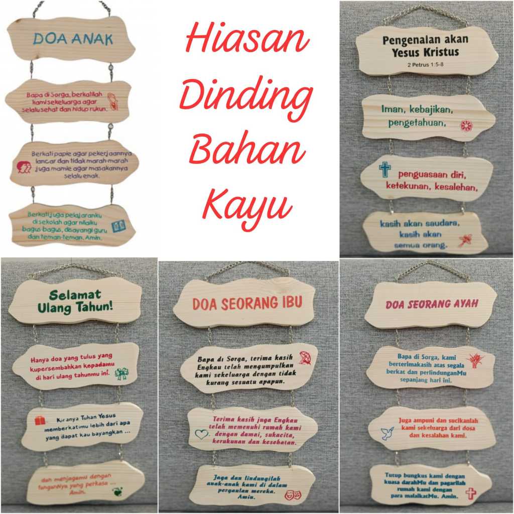 Hiasan Dinding Kayu Rohani pajangan rohani dekorasi rumah rohani gantungan rumah ayat alkitab