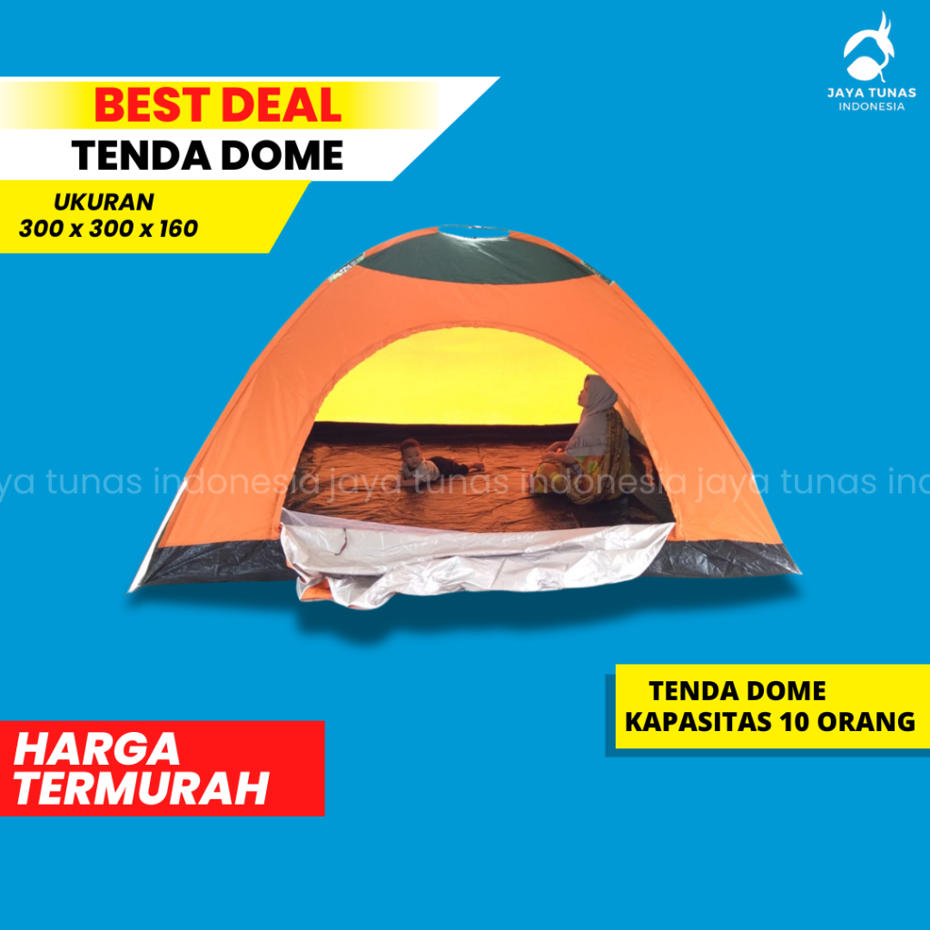 Tenda Dome 10 Orang 300x300x170 / Tenda Camping Kemah Besar (BISA BAYAR DIRUMAH) C0D
