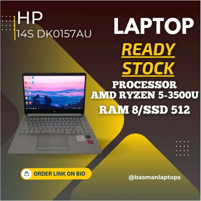 LAPTOP HP 14s dk AMD RYZEN 5 RAM 8 PAKAI SSD - LAPTOP BERGARANSI - LAPTOP BEKAS MALANG - LAPTOP MURA