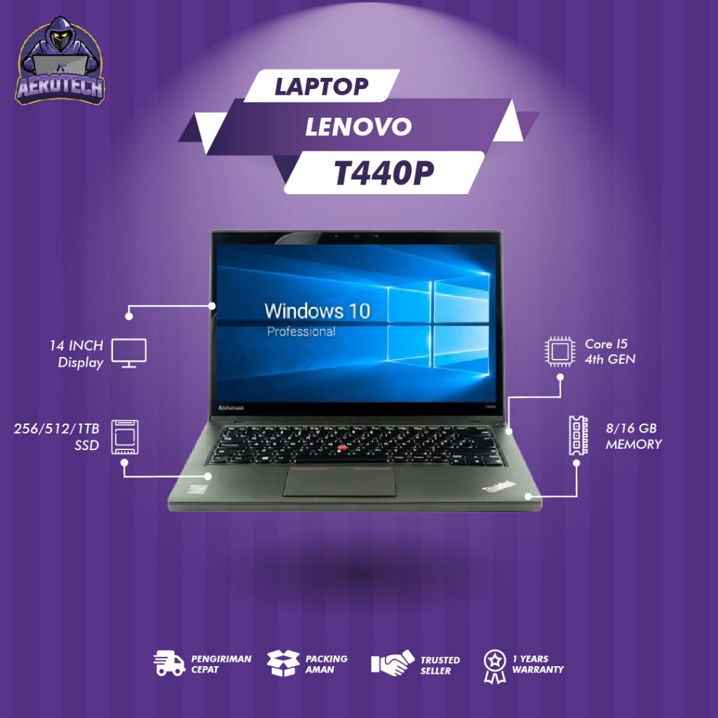 LAPTOP LENOVO THINKPAD T440P I5 GEN 4 | RAM 8 GB | SSD 512 GB