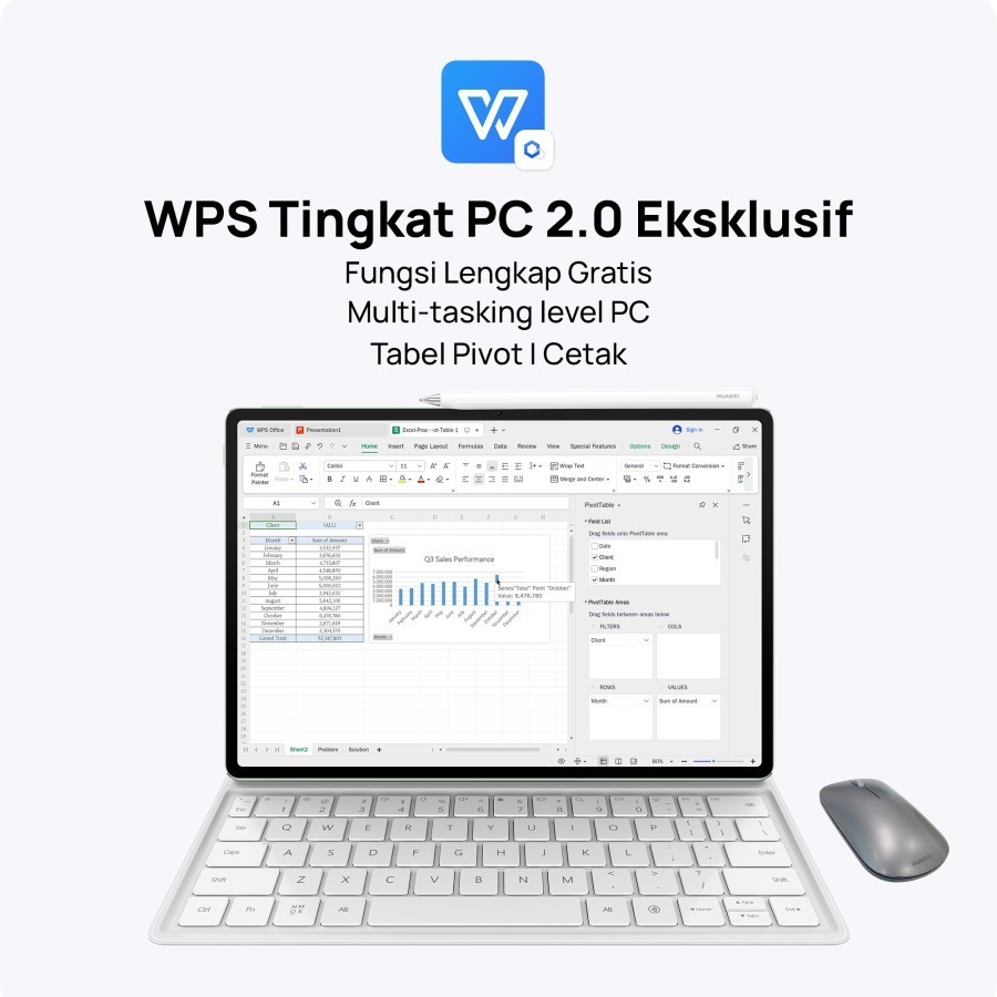 HUAWEI MatePad 12X Tablet Garansi Resmi | 12GB + 256GB Wi-Fi Only | PC-level WPS Office