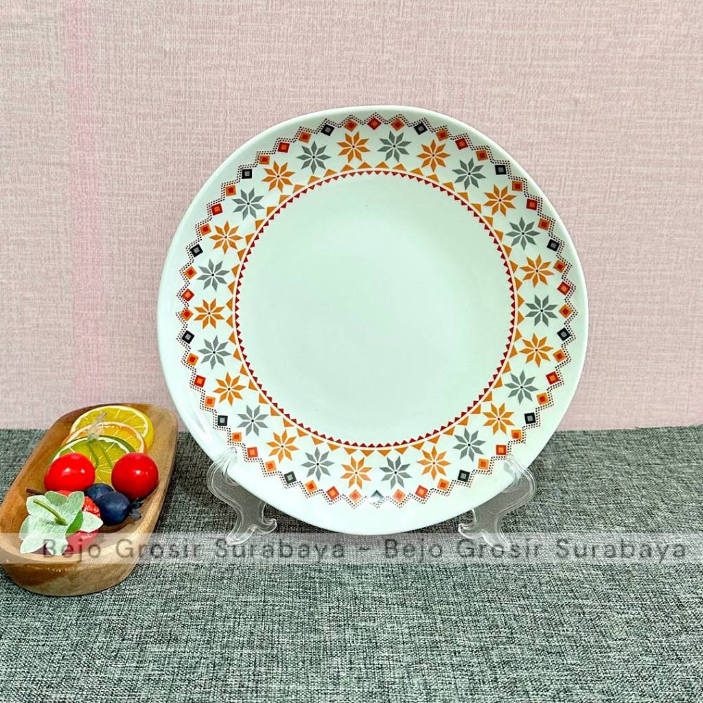 Piring Melamin Abstrak 9 inch / 10 inch - Piring Makan - Piring Saji - Piring Buah Kue Prasmanan
