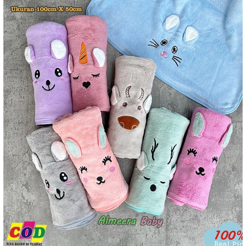 Handuk Bayi Karakter Super Lembut dan Tebal Ukuran 100x50cm Almeera Baby and Kids