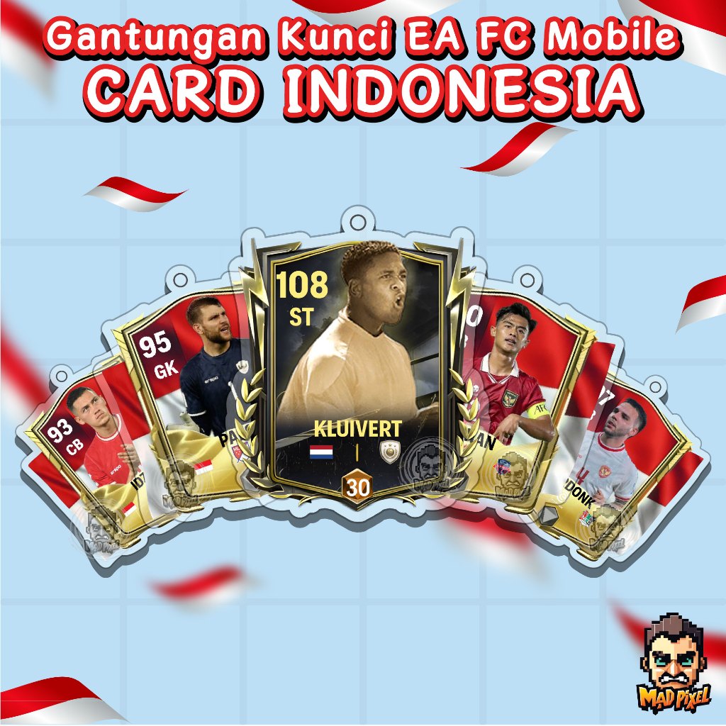 Gantungan Kunci FC Mobile EA Card Timnas Custom Akrilik / Acrylic Keychain EA Fifa 24 Sepak Bola UV 