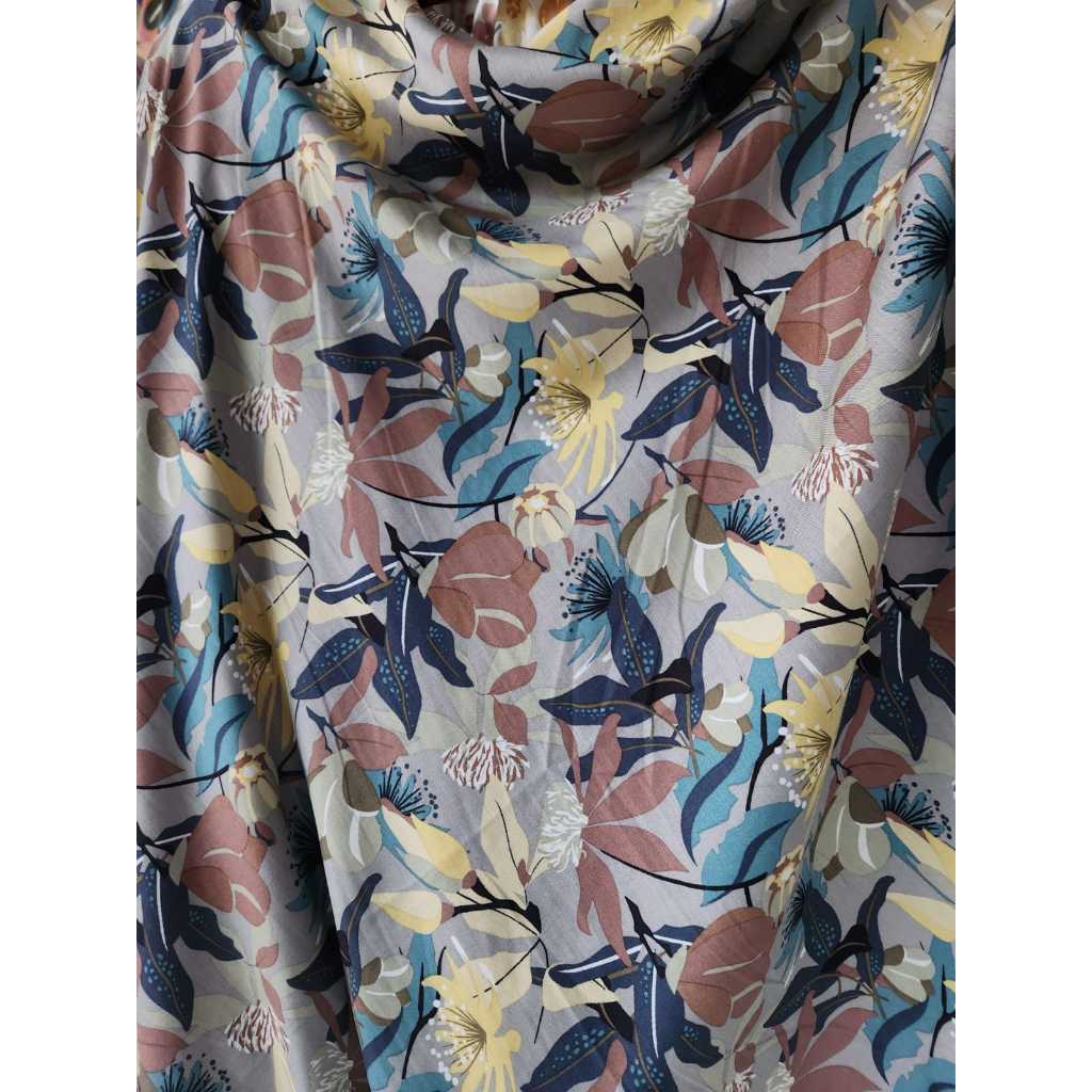kain katun rayon viscose motif motif bunga besar besar terbaru best seller