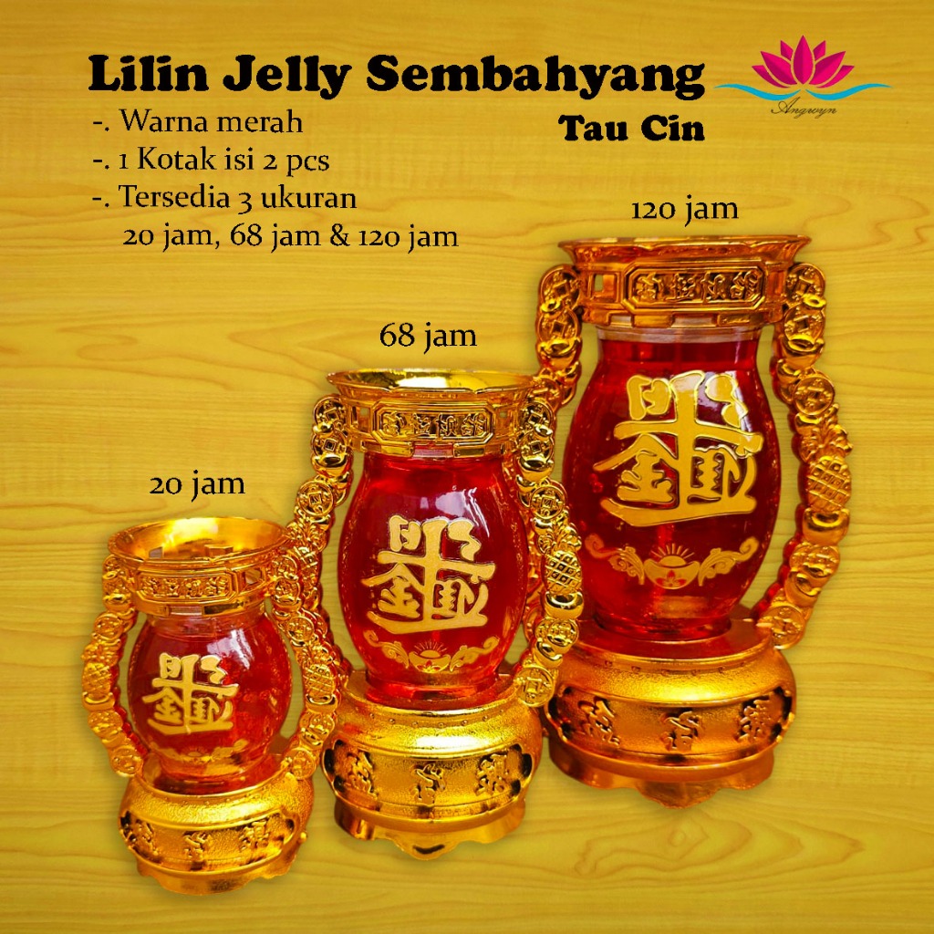 Lilin Jelly Sembahyang Tau CIn / Lilin Jelly Merah Gelas Sembahyang Imlek