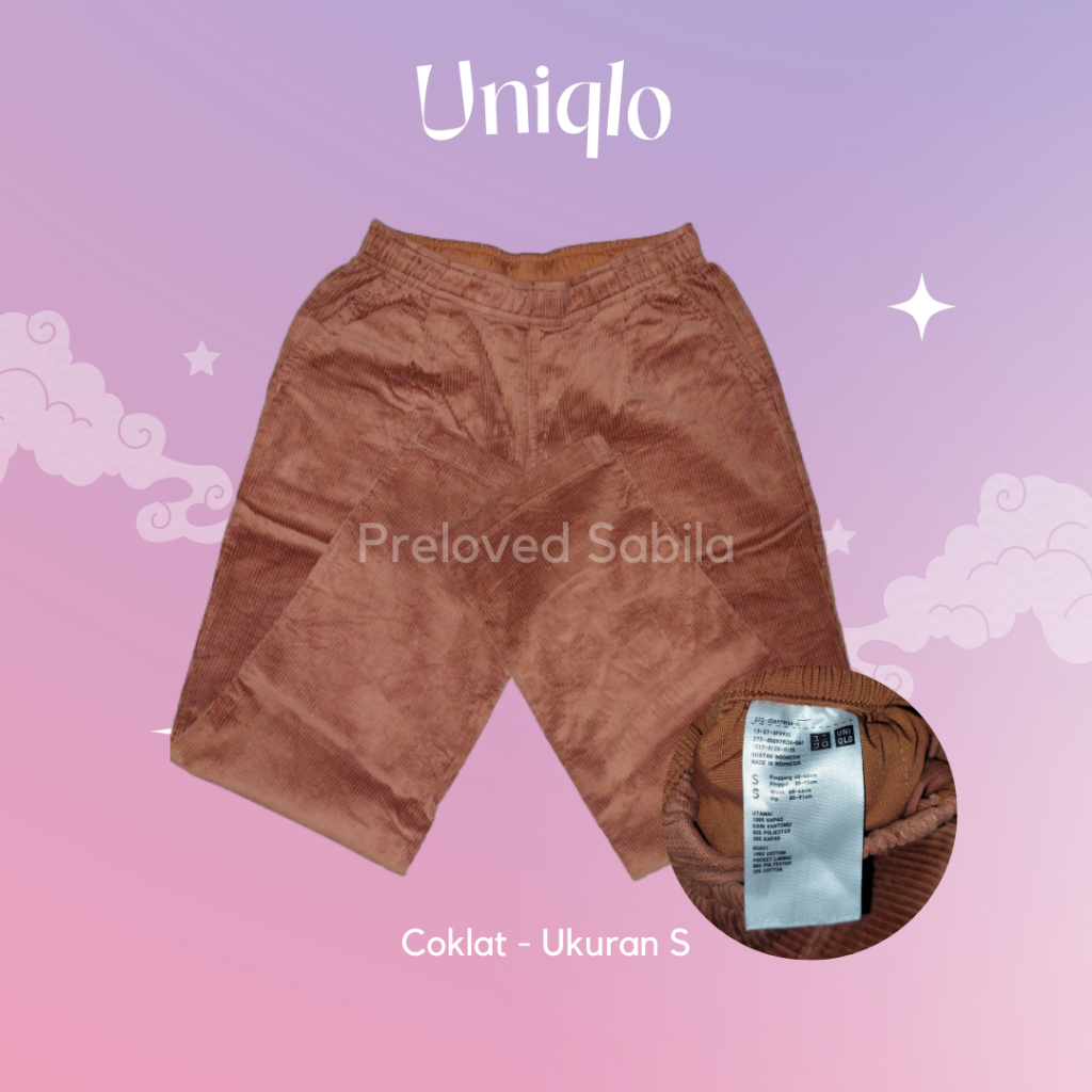 [PRELOVED] UNIQLO - CORDUROY PANTS - COKLAT - UKURAN S
