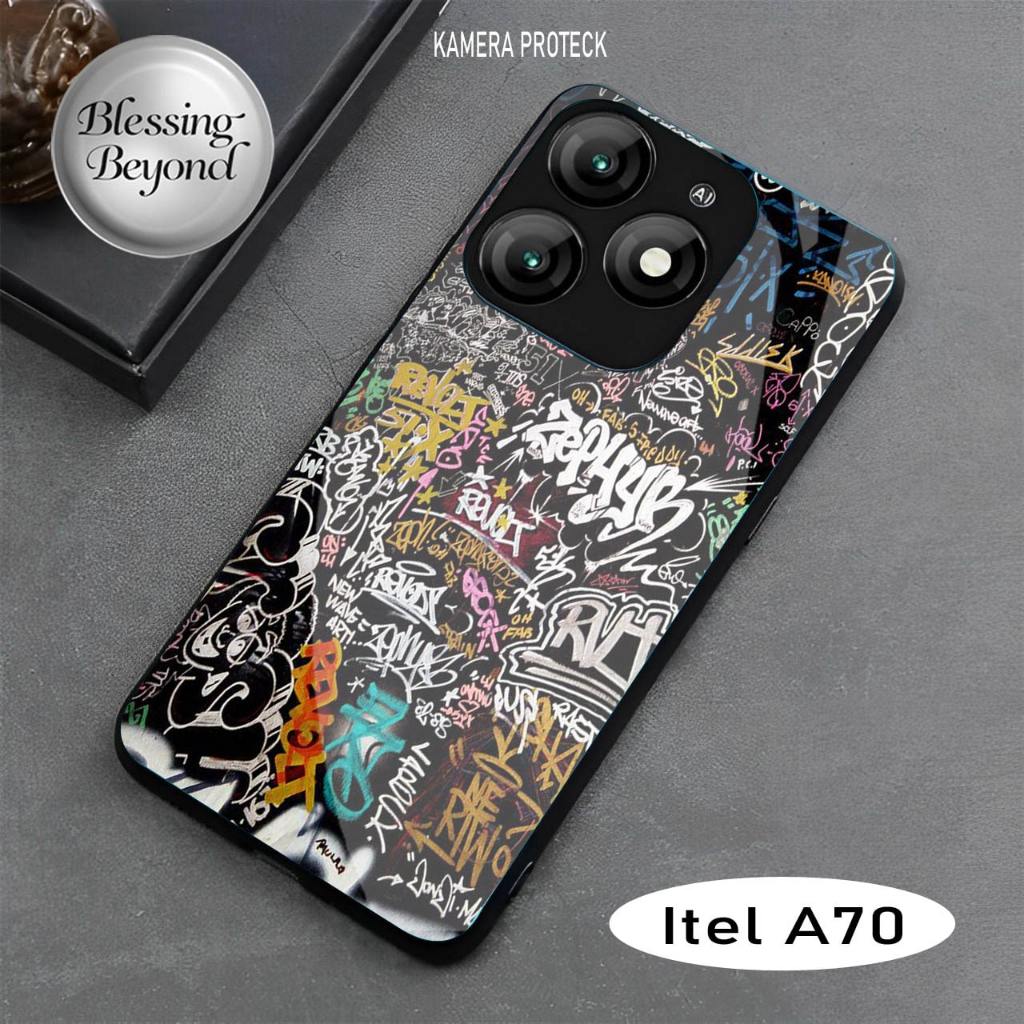 [BSC-103] Softcase Glass Kaca Akrilik Itel A70 - Kesing Itel A70 - Case Handphone Itel A70 - Case It
