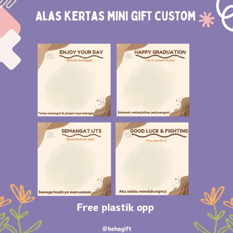 

Alas Kertas Mini Gift| Desain C | Alas Packing Custom | Kertas Mini Gift