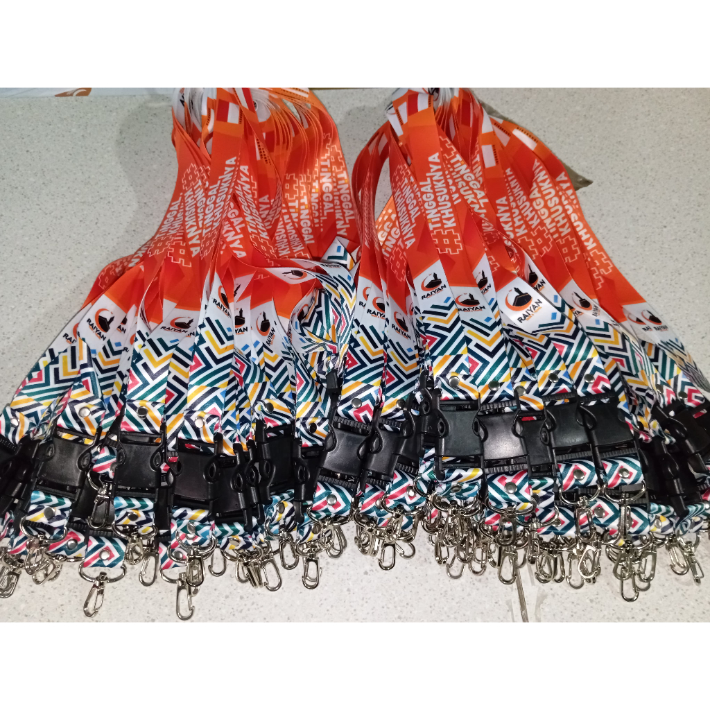 Lanyard Custom Satuan Printing 2,5cm / Tali Lanyard Custom Desain / lanyard 2 sisi