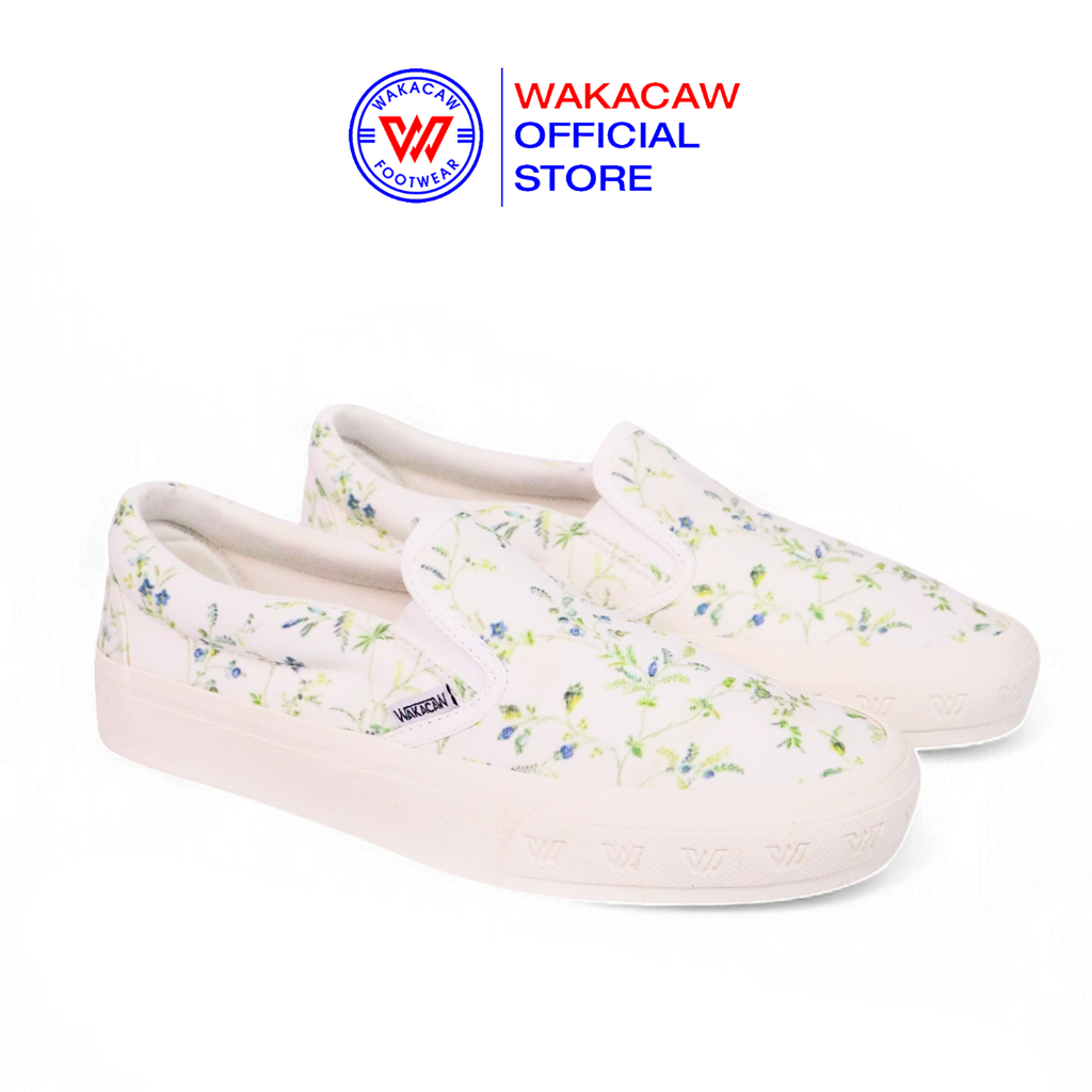 WAKACAW - Lavender Slip On Offwhite Series Sepatu Wakacaw Sepatu Slip On Selop Casual Vulcanised Ska