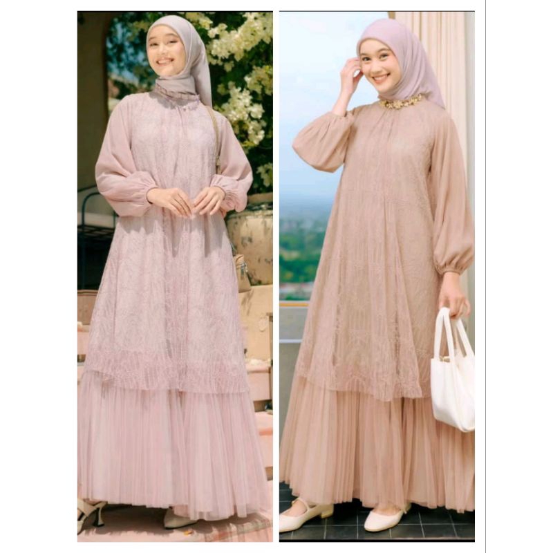 Dress Mewah Brukat | Dress Kondangan Wanita | Fairuz Dres Brukat