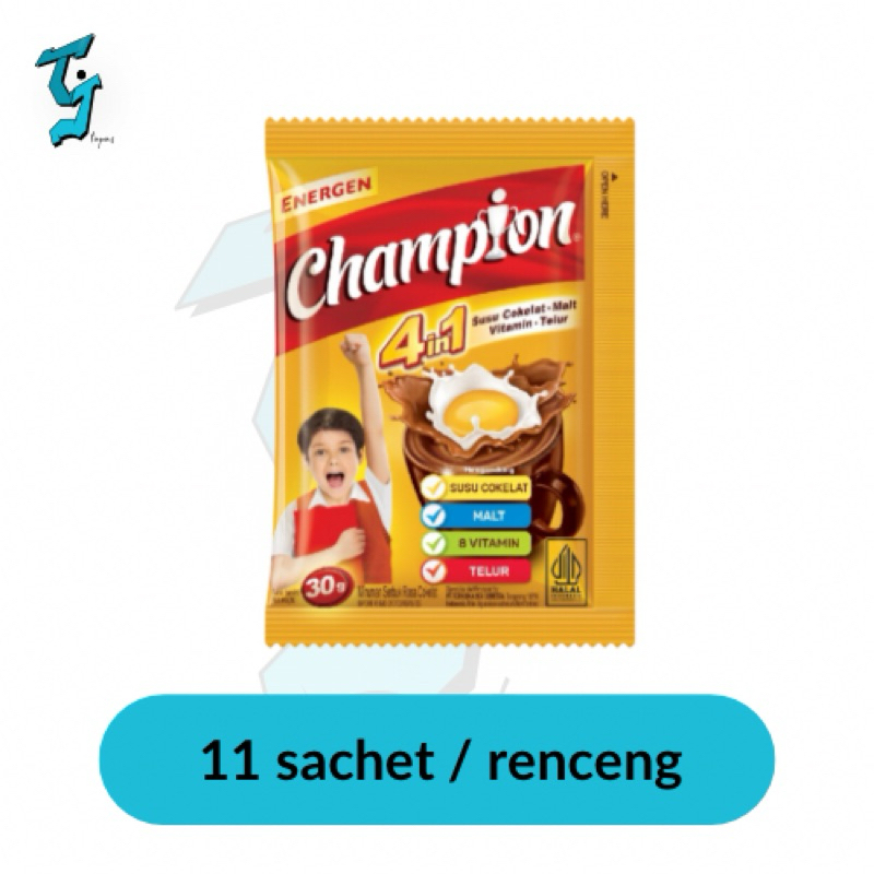 

ENERGEN CHAMPION Coklat @30gr, 1 Renceng isi 11sachet. bs