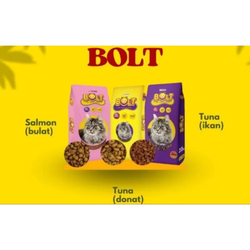 Bolt cat food makanan kucing dewasa paket hemat pakan kucing 5 kg