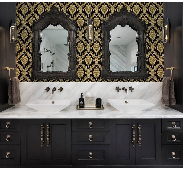 WALLPAPER STOKER DINDING BATIK EMAS HITAM