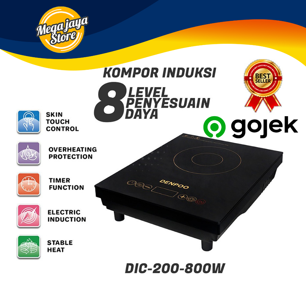 Denpoo kompor induksi Listrik Low Watt DIC 200-800