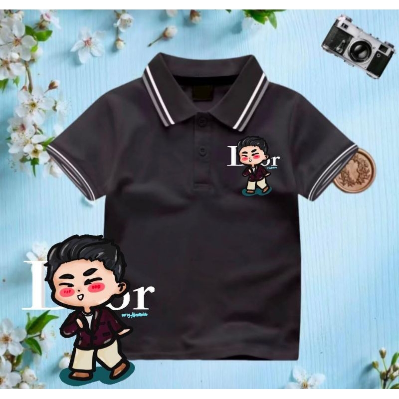 Kaos Polo Anak Laki Laki/Perempuan motif  Bosss Diorrr boss Shirt Baju Kaos Wangki Koas Anak Berkera