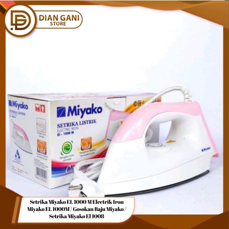 Setrika Miyako EL 1000 M Electrik Iron Miyako EL 1000M / Gosokan Baju Miyako / Setrika Miyako El 100