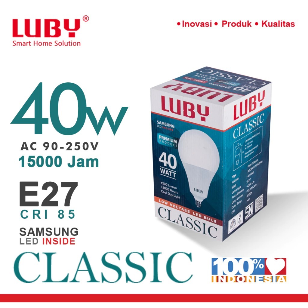 Lampu LED LUBY Classic Cahaya Putih 40W