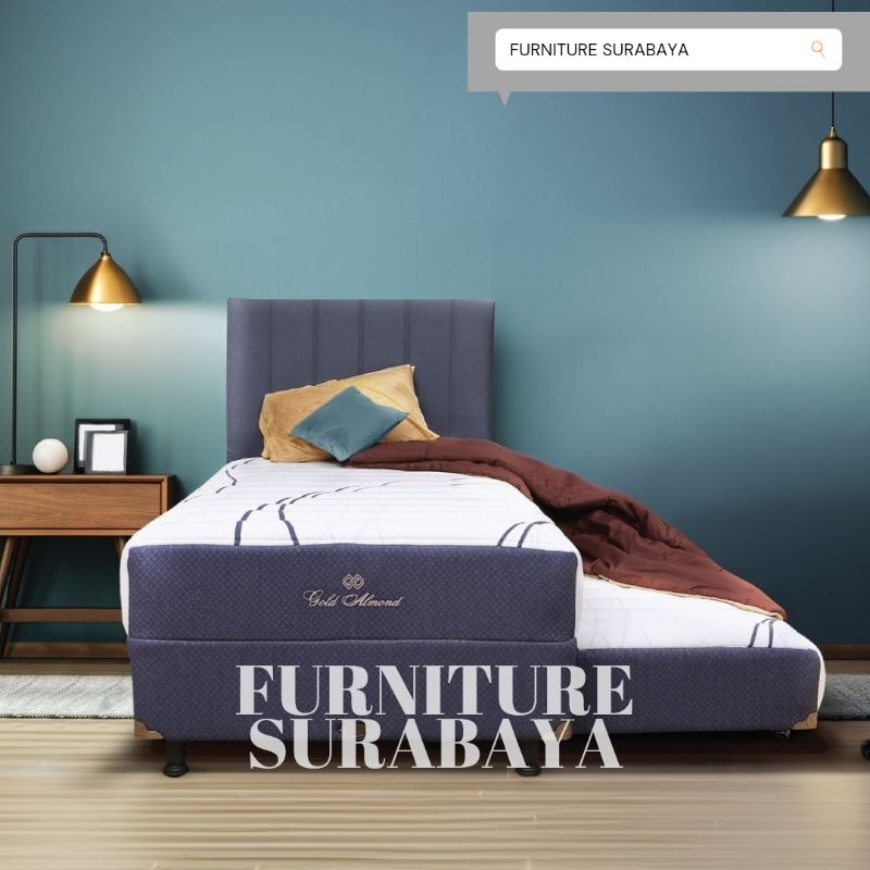 SPRING BED CENTRAL 2IN1 GOLD ALMOND SORONG TANPA SANDARAN 90cm x 200cm 100cm x 200cm 120cm x 200cm t