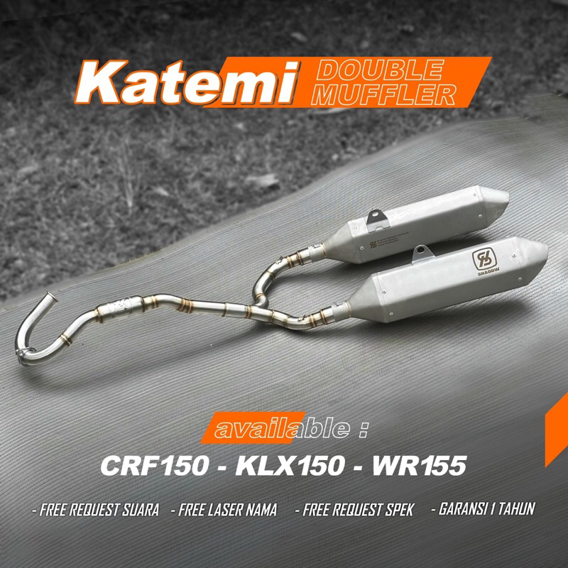 Knalpot DOUBLE KATEMI WR155 KLX150 CRF150 shadow exhaust system