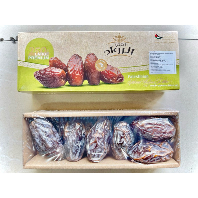 

Kurma Jumbo Khas Palestina Kurma Medjoul Mejool Palestine ElRowad 250gram