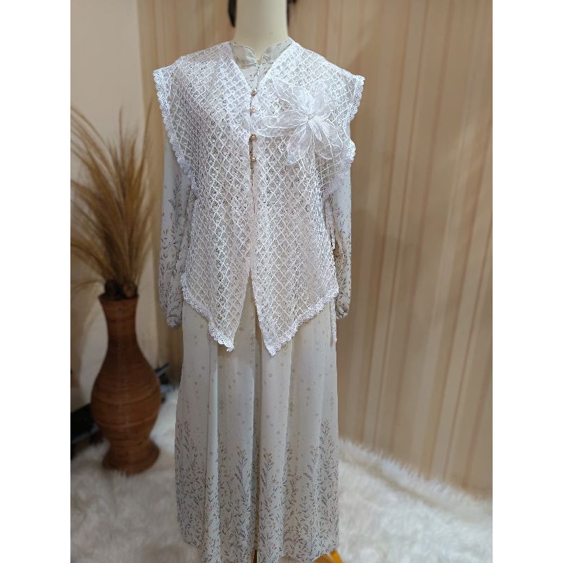 dres midi motif bunga