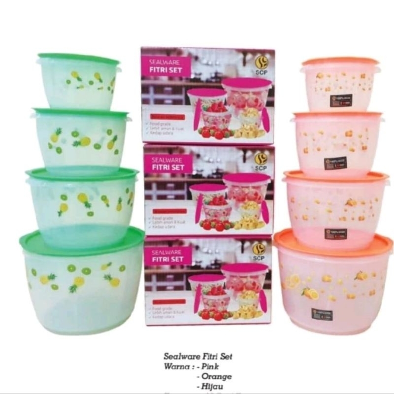 topls 1 set 4pc toples sealware fitri set plastik scp toples serbaguna