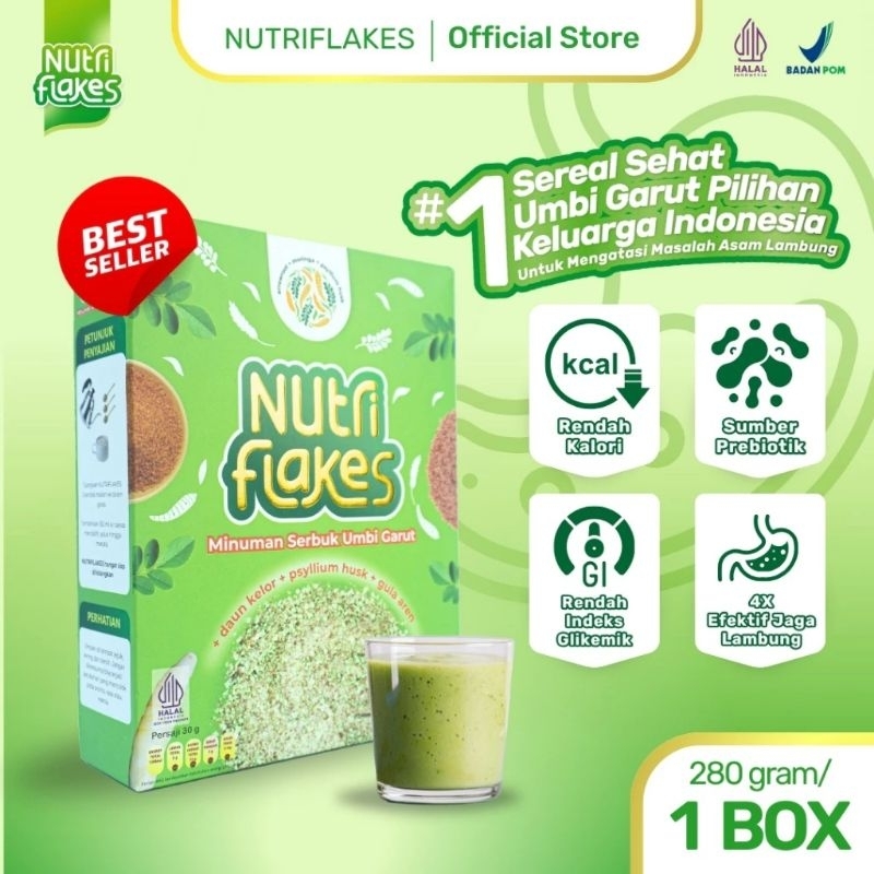 

Nutriflakes Sereal Umbi Garut Asam Lambung Original 1 Box