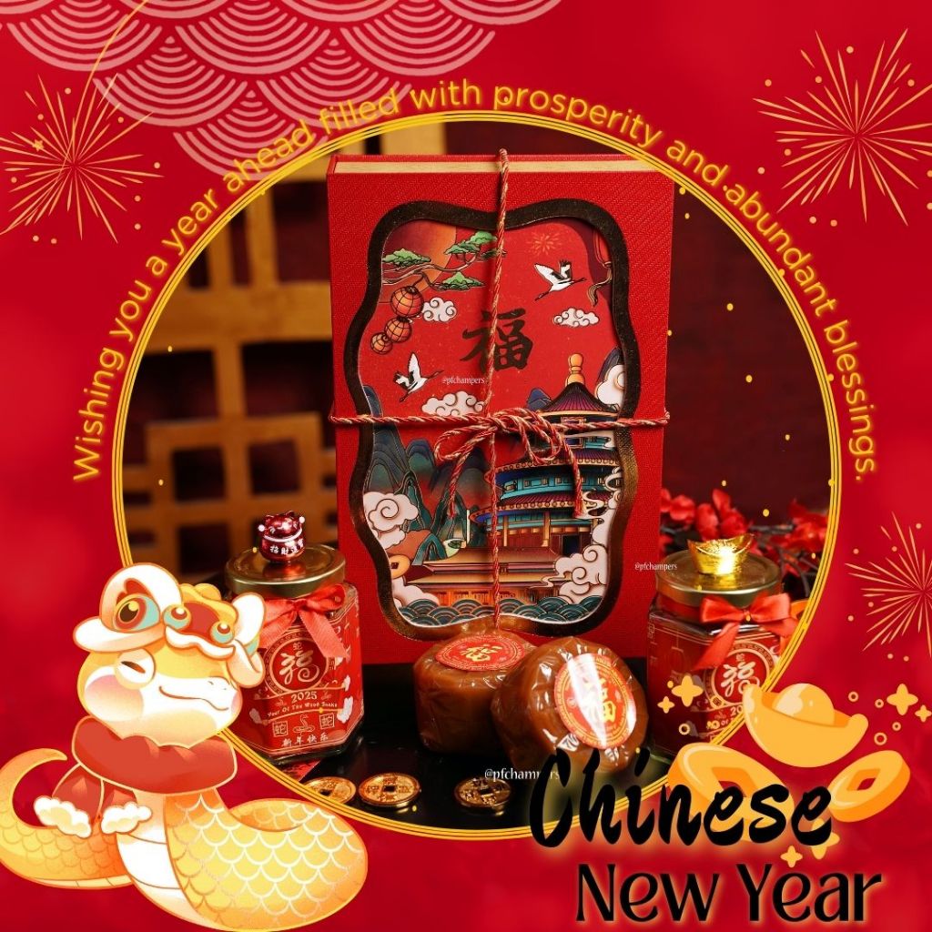 

GONGXI-15 HAMPERS IMLEK PARCEL CHINESE NEW YEAR KUE KERANJANG NASTAR CNY ELEGANT UNIK CANTIK