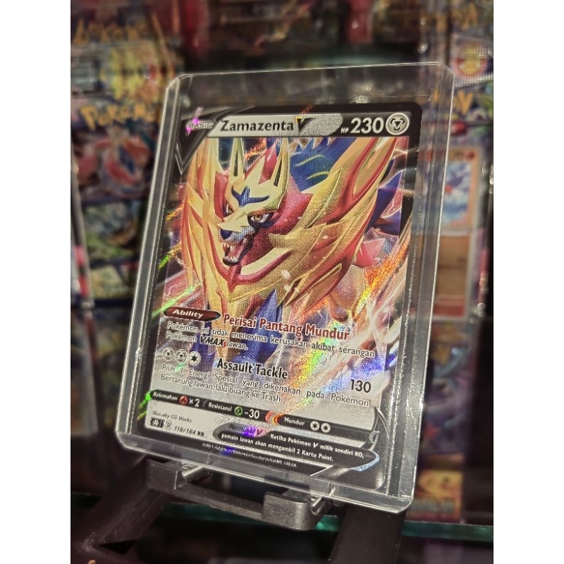 Kartu Pokemon Zamazenta V RR Original TCG Indonesia
