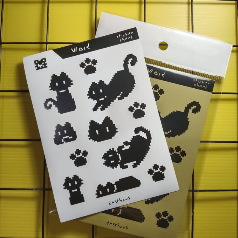 

D4C VOID The Pixel Cat Sticker Sheet Vinyl A6 Original