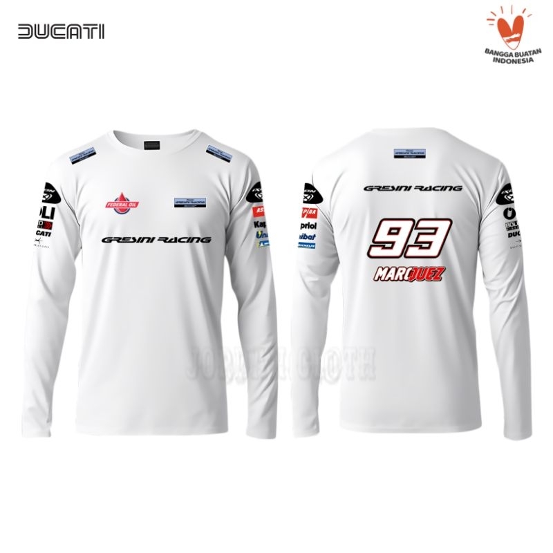 Tshirt Baju Kaos Lengan Panjang Team Gresini Racing MotoGP Marc Marquez