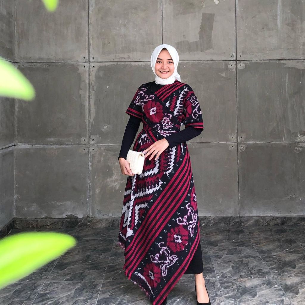 Baju Tenun Tunik Lancip Tenun Ikat Blangket Etnik / Dress Tenun ikat