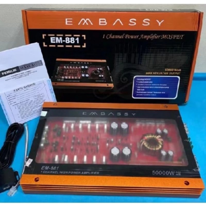 Power Amplifier Mobil Embassy EM-881 50000 Watt Original