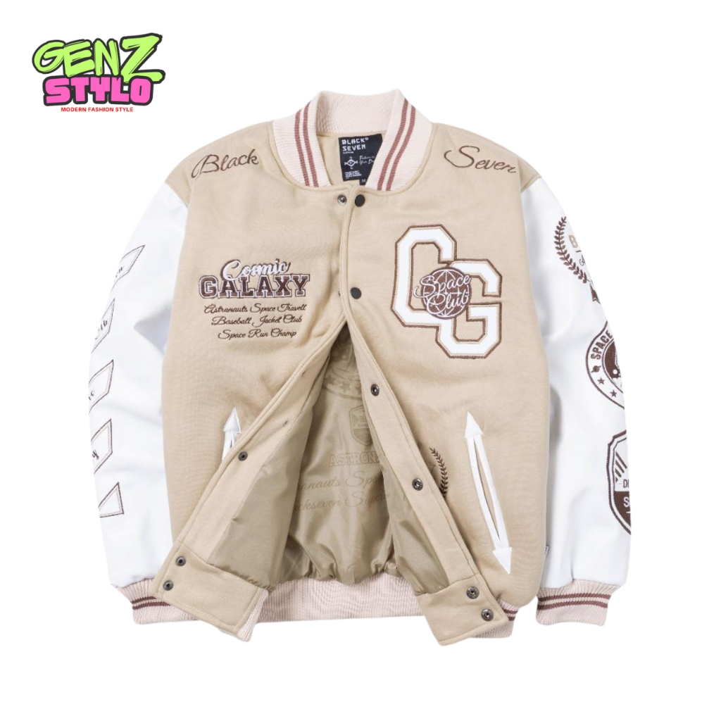 Jaket Varsity Cosmic Galaxy Blackseven Limited Edition - Pria Wanita jaket  varsity